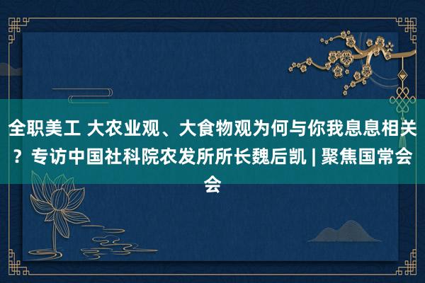 全职美工 大农业观、大食物观为何与你我息息相关？专访中国社科院农发所所长魏后凯 | 聚焦国常会